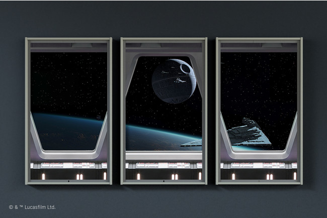Atmoph Window 2 | Star Wars、製品の疑似体験ができるVRページをローンチ。スター・ウォーズモデル限定で搭載される窓枠デコレーションのミレニアム・ファルコンデザインも解禁。